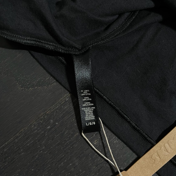 BNWT Skims Cotton Jersey Long Sleeve Black T-Shirt Size Large onyx top shirt - Picture 5 of 8